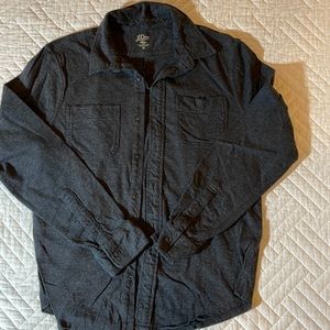 JCrew Men’s Slub Cotton Yarns Dark Grey button down. Washed, never worn.